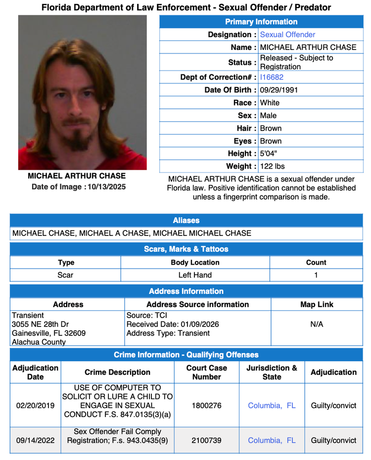 UF Police Arrest Sex Offender for Domestic Violence on Campus