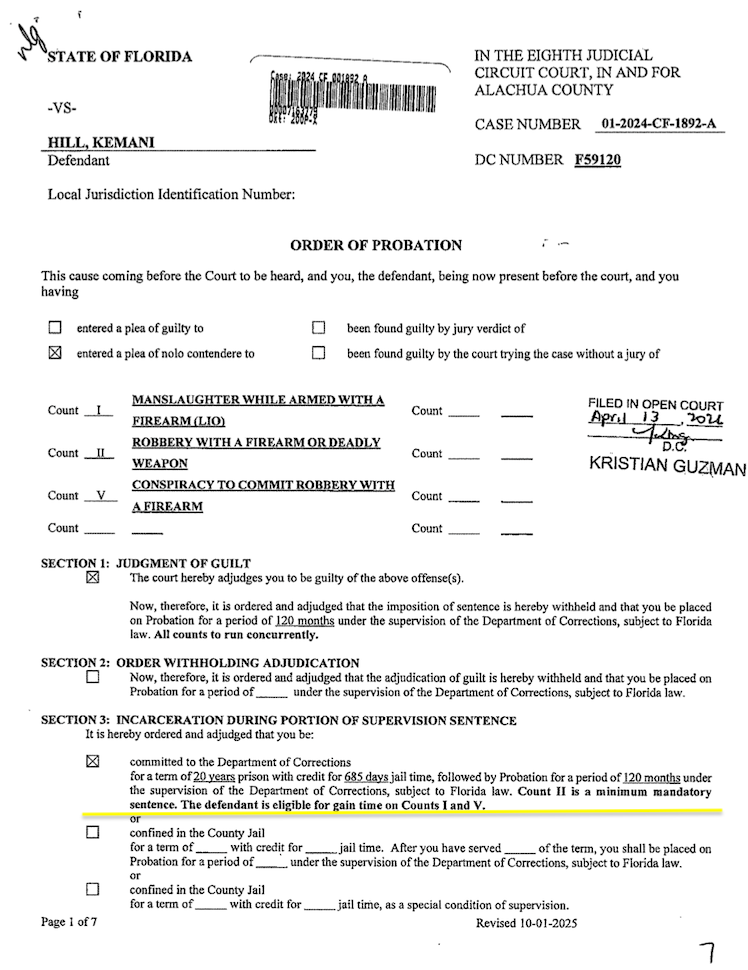 Teenager Gets 20 Years in Prison for Homicide After Pleading to Lesser Included Offense