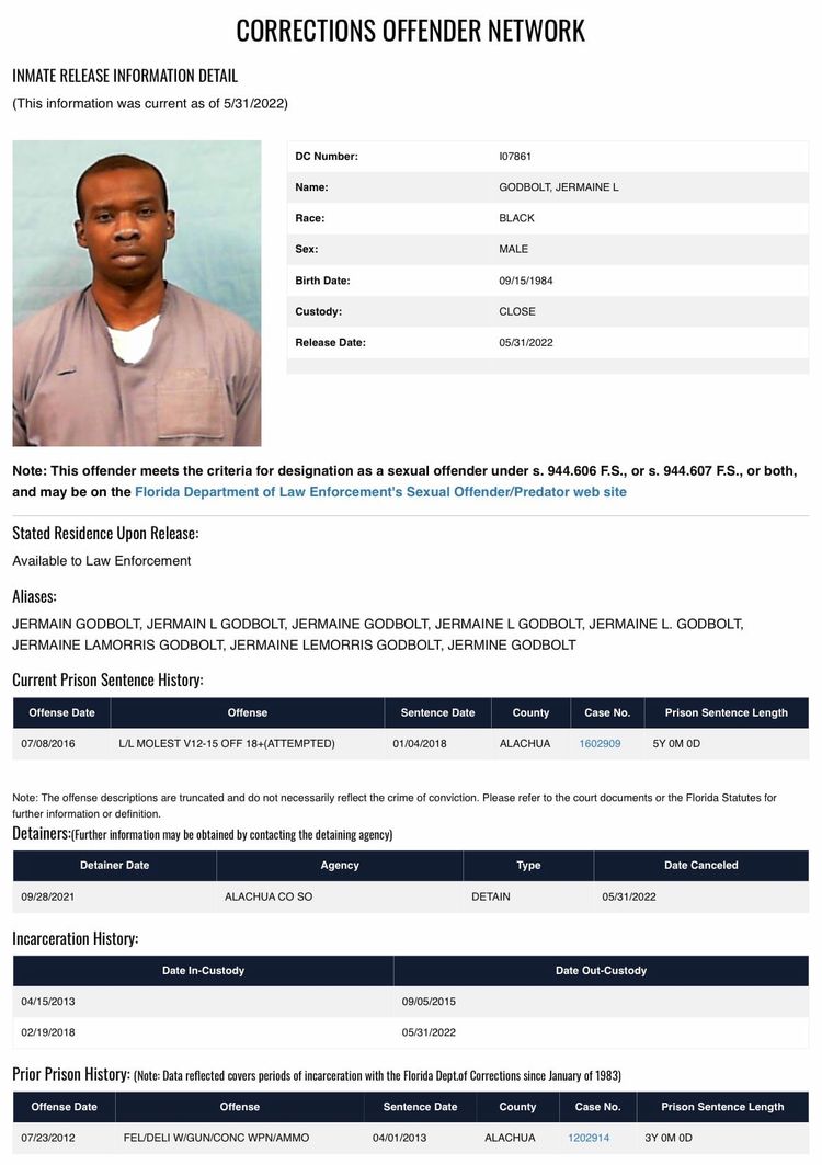 Jailhouse Lawyer Sentenced to Life for Capital Sexual Battery Against Child