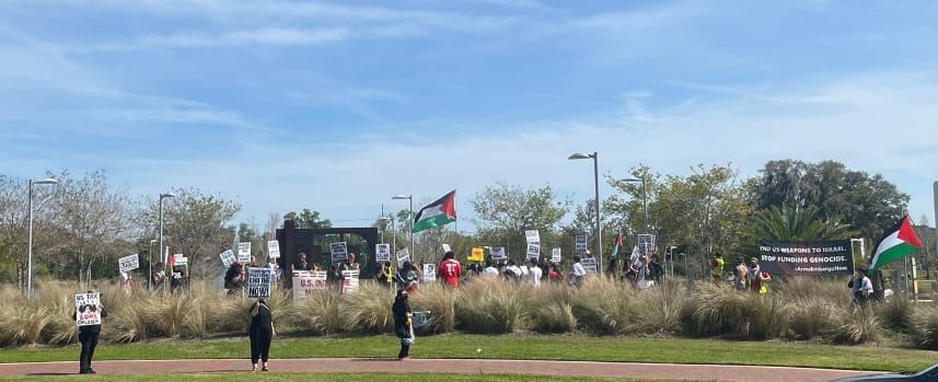 Gainesville Activists Protest Broken Gaza Ceasefire at Depot Park