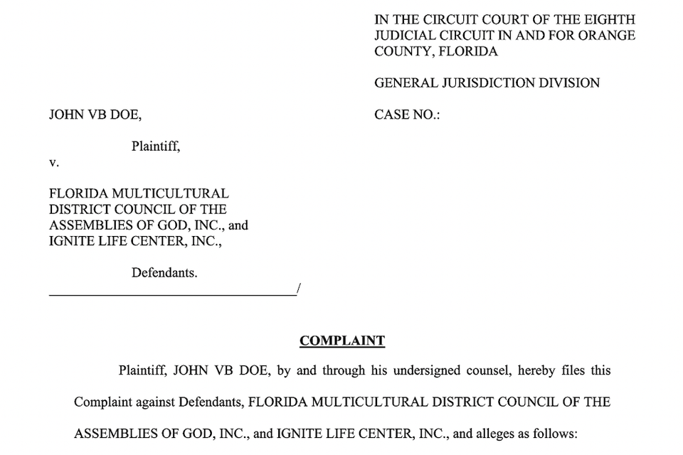 Civil Lawsuits Filed Against Ignite Life Center & Fl Multicultural District Council of the Assemblies of God