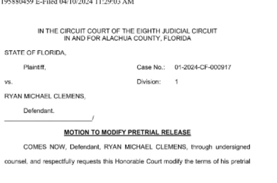 Former St. Patrick Interparish Assistant Principal Makes Motion to Modify Pretrial Release