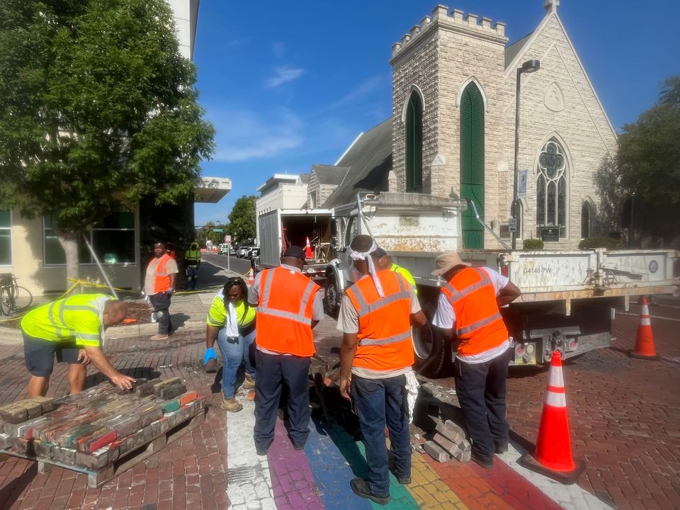 Public Works Begin Dismantling Rainbow Crosswalks