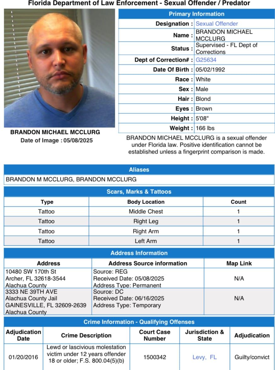 Florida Sex Offender Demands Discovery in New Sex Offense Case