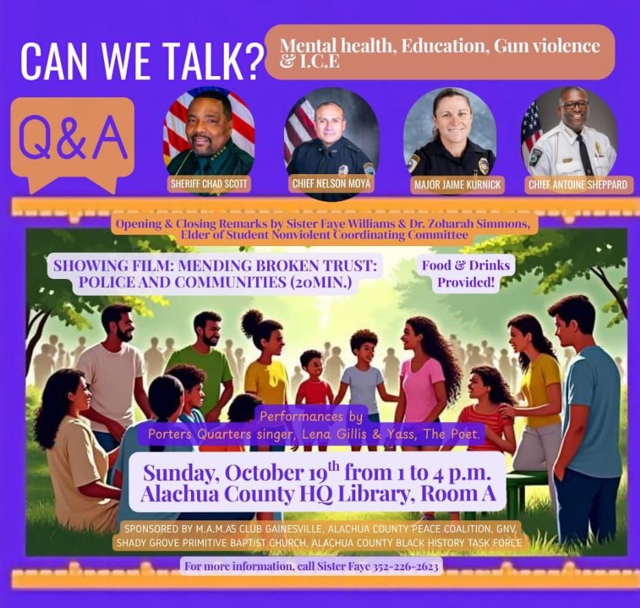 Alachua County Police Leaders to Hold Community Engagement Forum at Library Headquarters