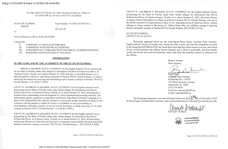 Prosecutors Pursue Gun Charges Against North Central Florida High School Student