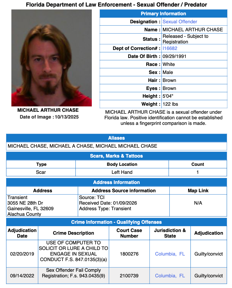 UF Police Arrest Sex Offender for Domestic Violence on Campus