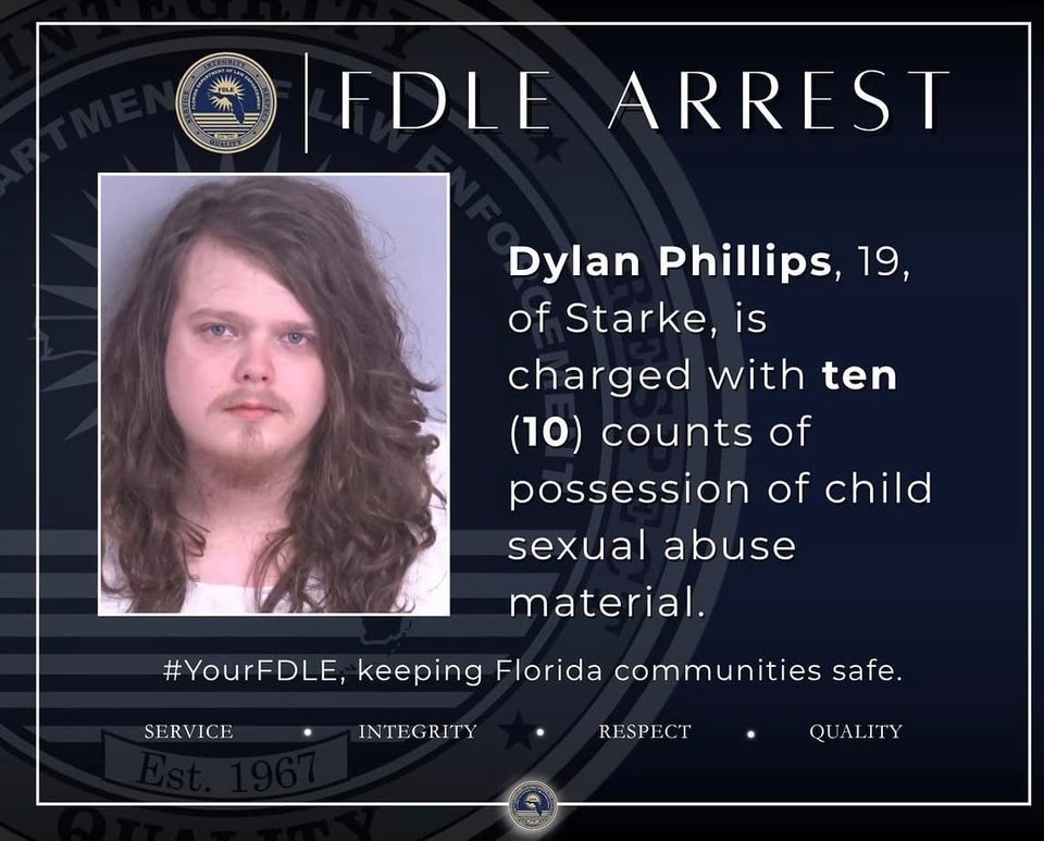 Press Release: FDLE Announces Arrest of Starke Man for Possessing CSAM