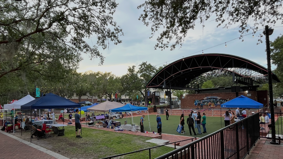 Alachua County Candidates Campaign at Bo Diddley Plaza