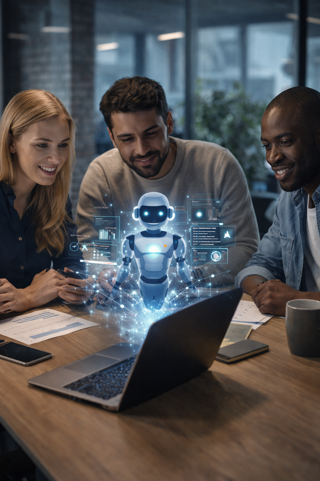 Bilde 3: Team som samarbeider med AI