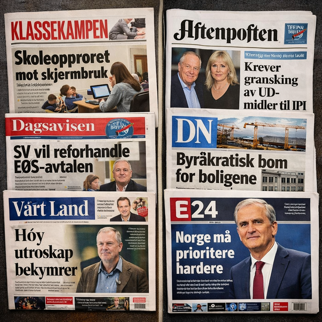 Riksavisene mener: Boligkrise, pengebruk og skolekamp splitter lederredaksjonene