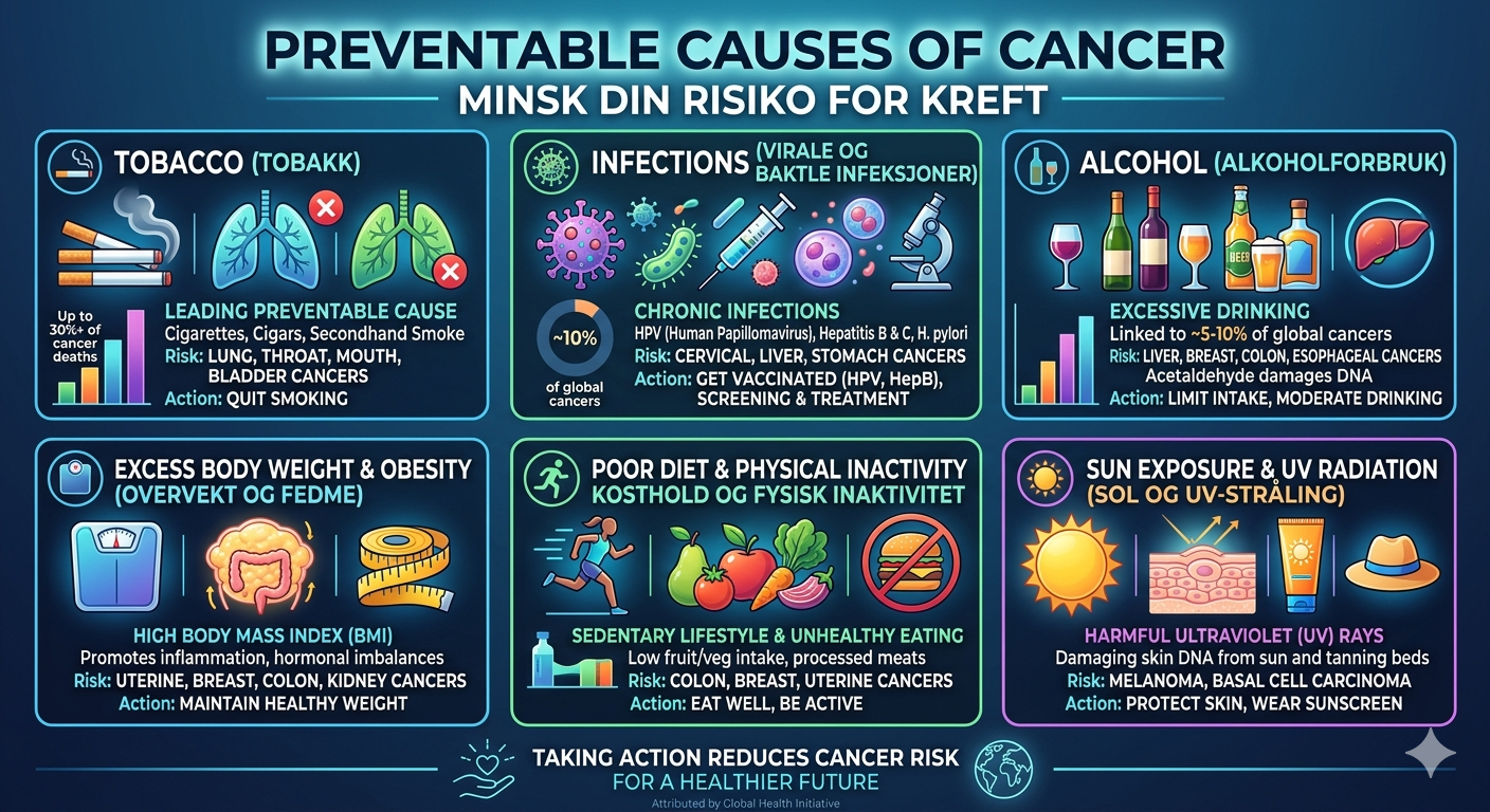 Fire av ti krefttilfeller på verdensbasis kan unngås gjennom forebygging
