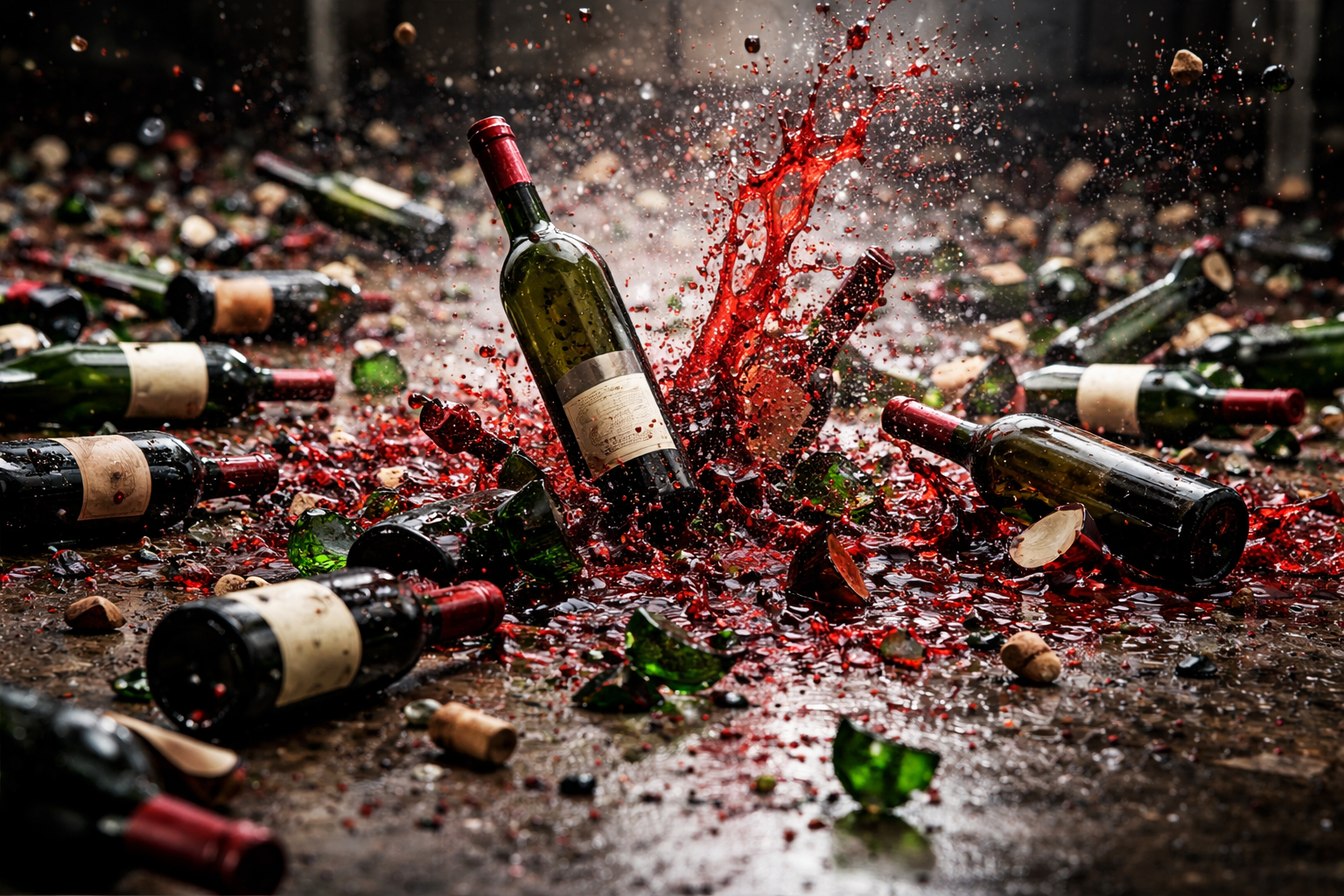 10.000 vinflasker blir destruert – stoppet av vektkrav