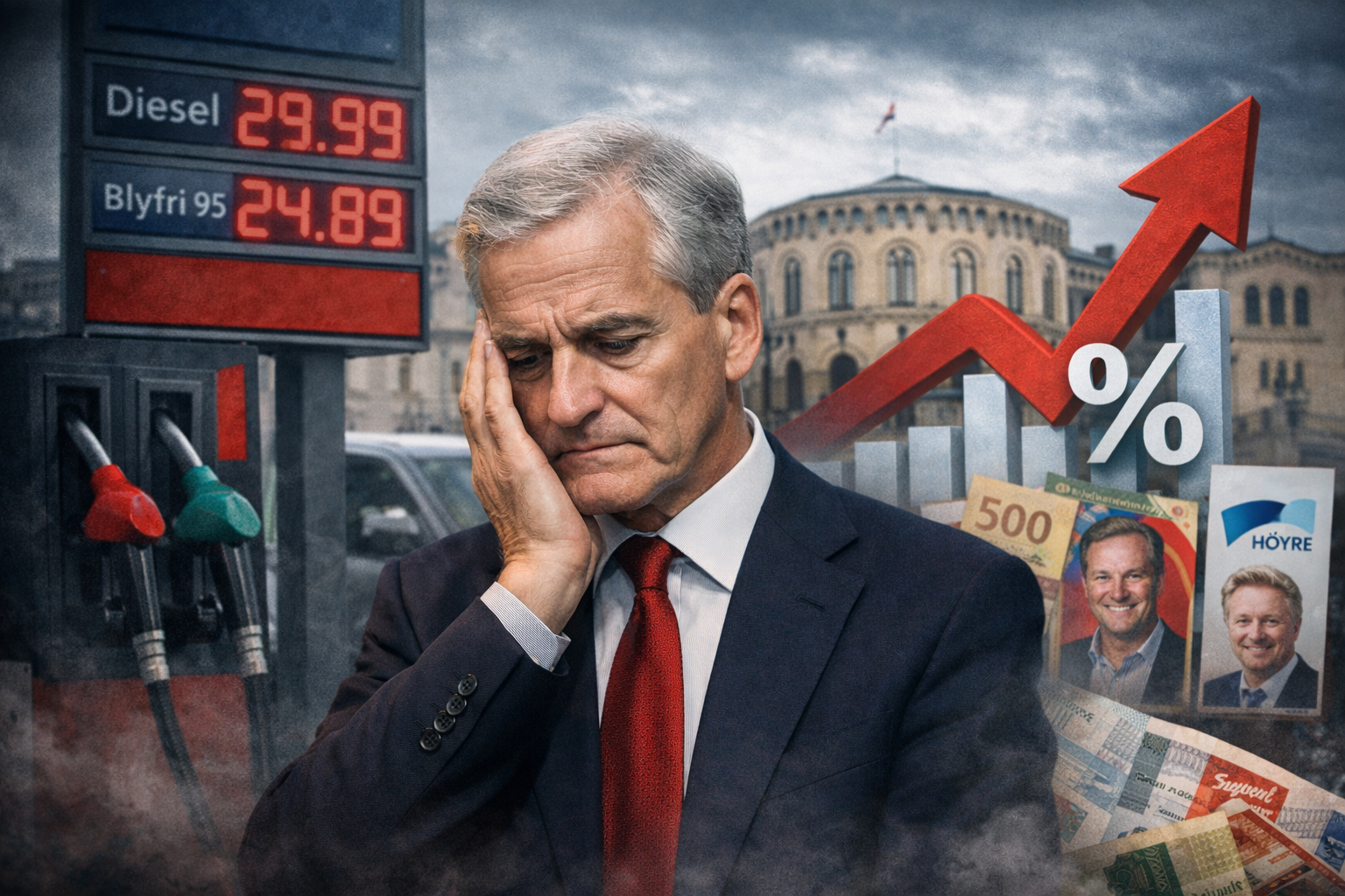 Ap faller kraftig på ny måling – kritikk etter løfter om lavere priser og rente