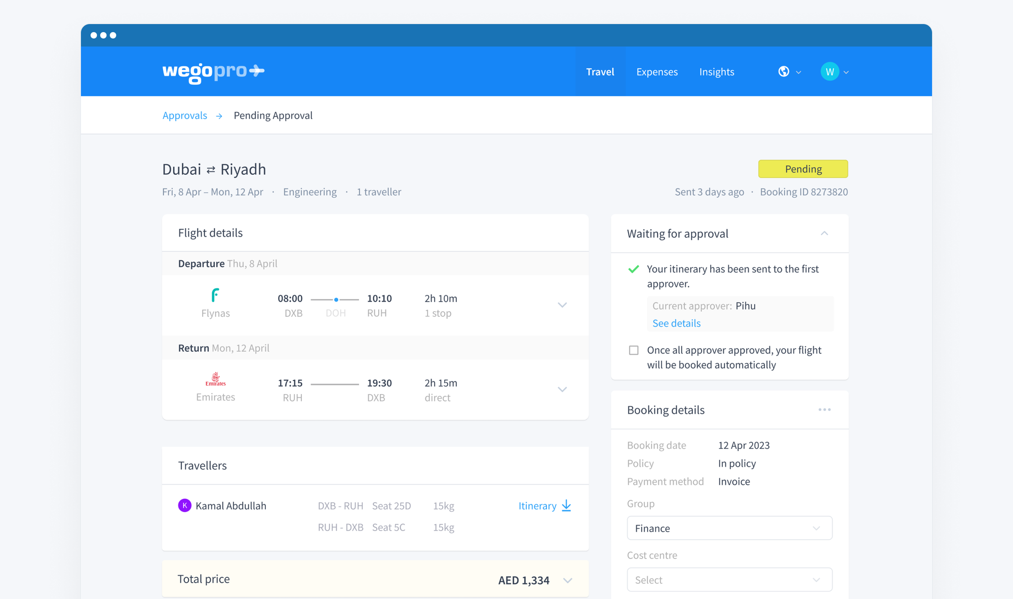 Corporate Travel Management Tool - WegoPro