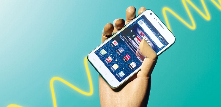 'A smartphone giving off waves of energy'