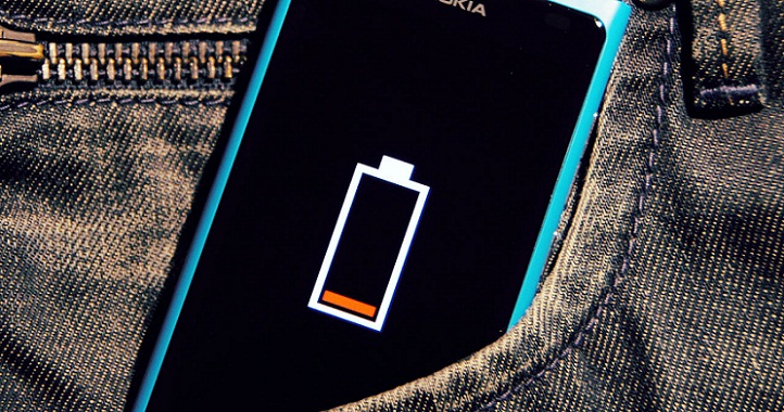 'A smartphone low-battery warning'