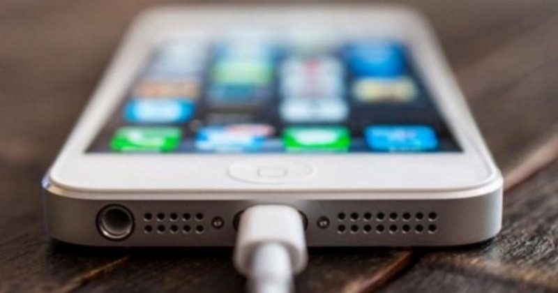 'A smartphone on charge'