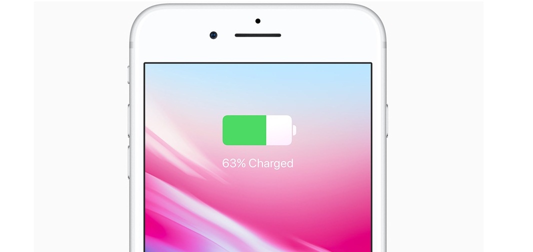 'A smartphone displaying 63% charged'