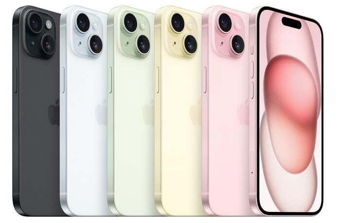 5 colours avalible in iPhone 15 range