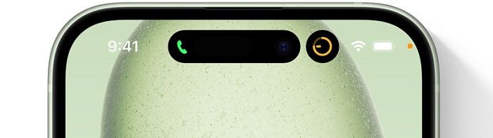 Dynamic Island notification in the camera notch