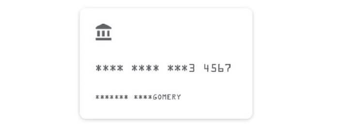 Credit card which is encrypted