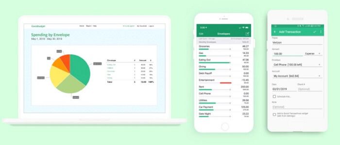 Display of good budget app on laptop and mobile phone