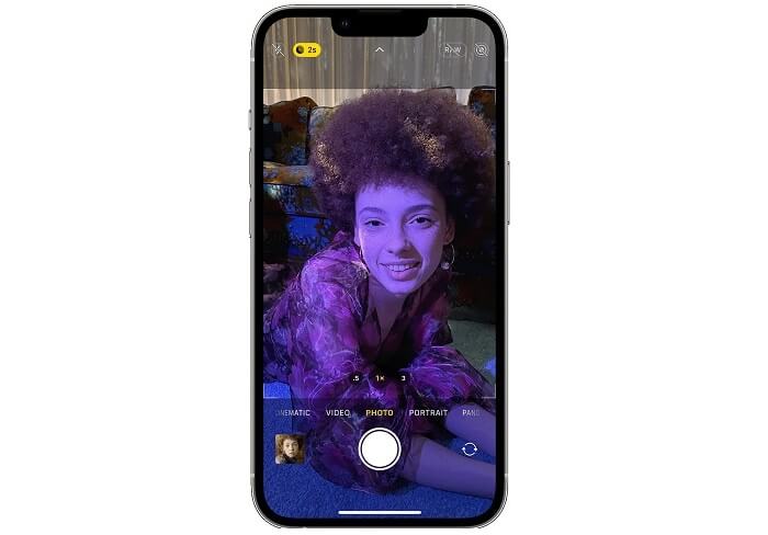 iPhone camera about to take a photo in night mode
