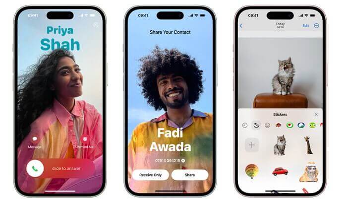 iOS 17 features of contact posters and stickers