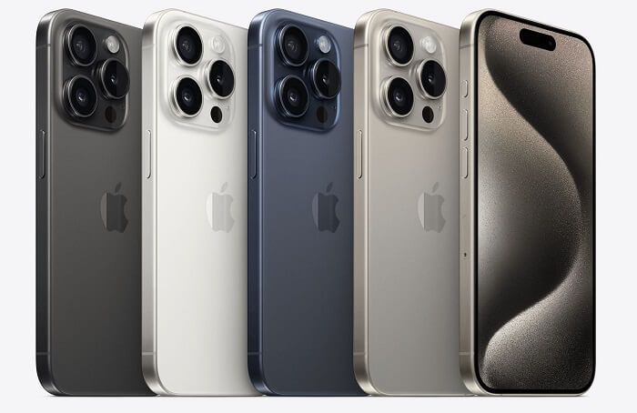 4 colours avaliable in iPhone 15 Pro range