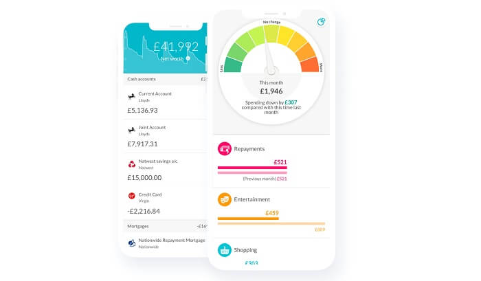 Full overview of spenditure in my money hub app on mobile phone