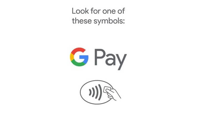 Google Pay contacless payment symbols