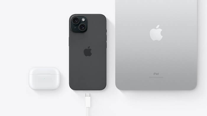 A single USBC charging wire used on airpods, iPhone and iPad