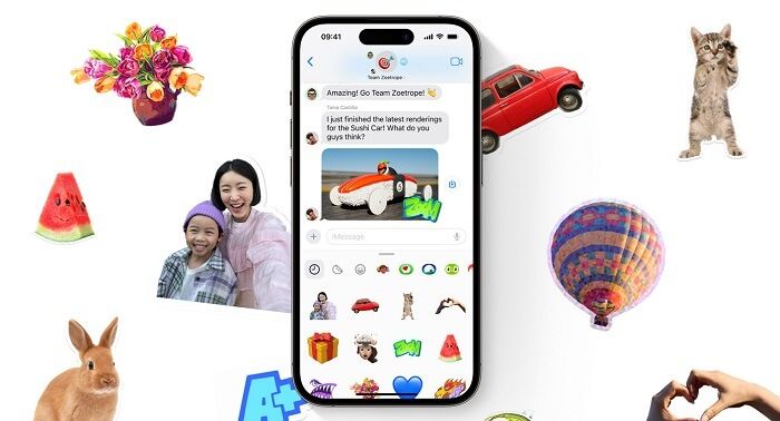 stickers avaliable to use in images and messages placed in the emoji keybaord