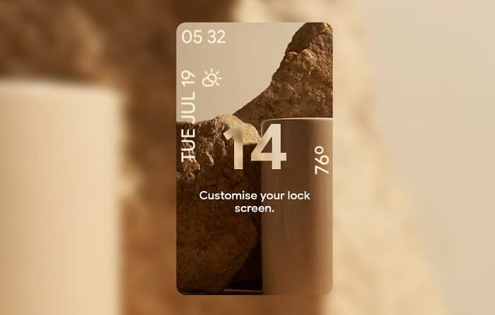 Customisable lock screen on Android 14