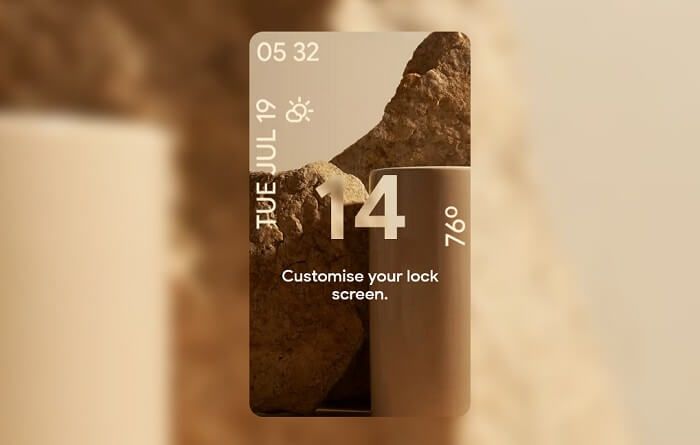Customisable lock screen feature