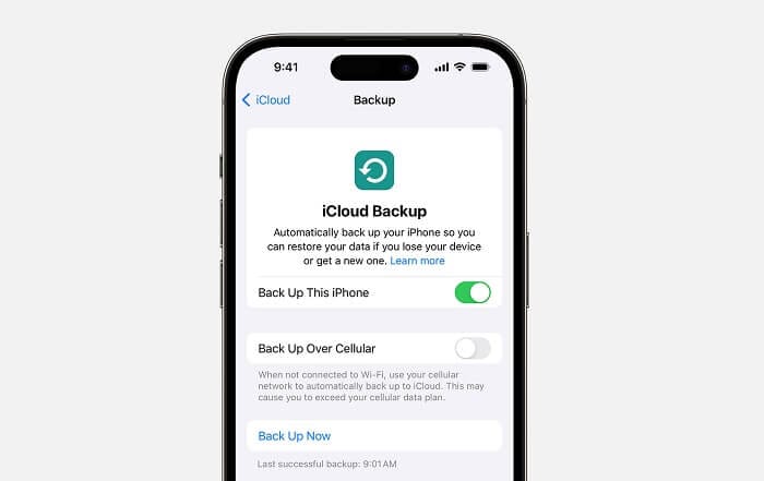 Back up iPhone using iCloud