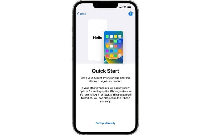 Use quick start to transfer data