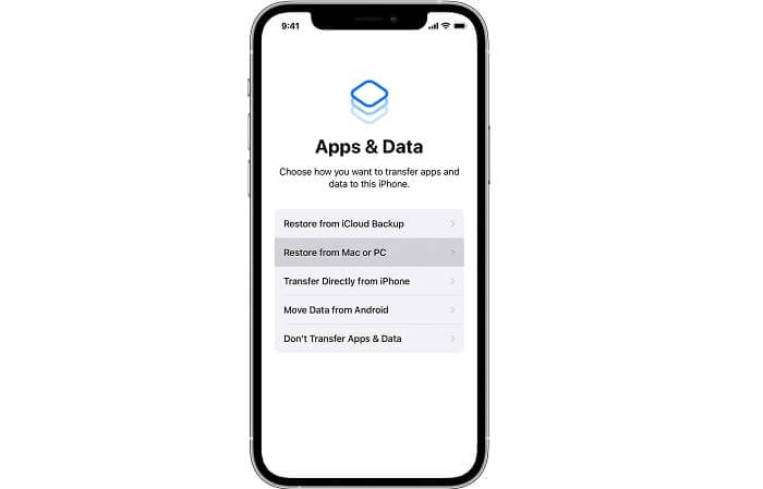 Restore data from Mac or PC