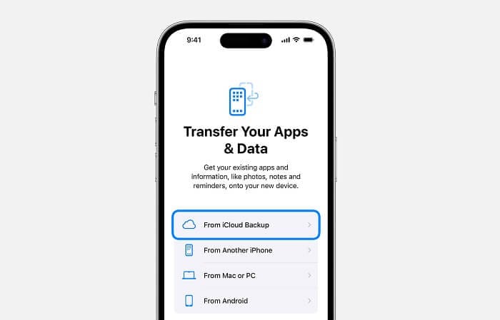 Restore backup from iCloud