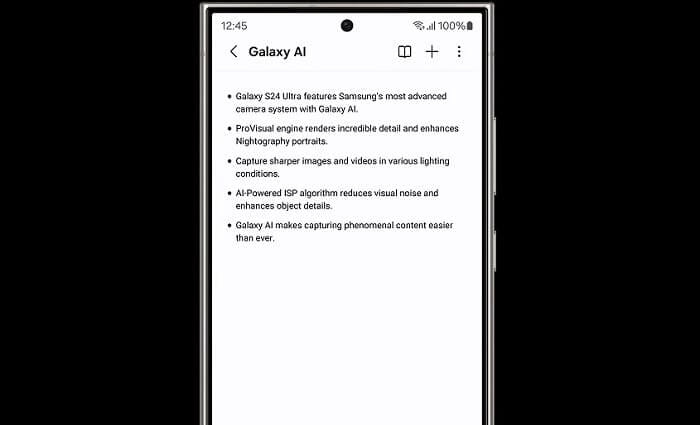 Note Assist on Galaxy S24 Ultra