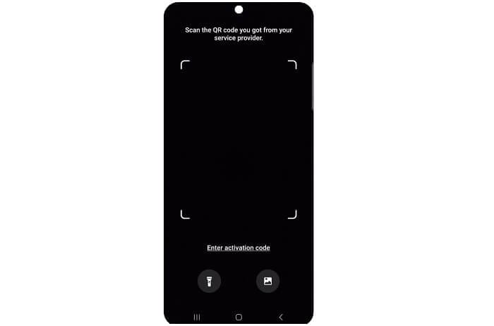 Scan QR code to activate eSIM