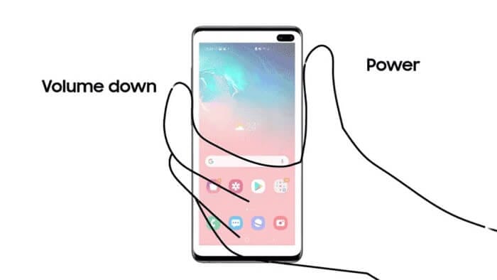Power button and volume down button to screenshot