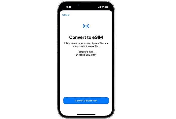 Convert to eSIM on iPhone
