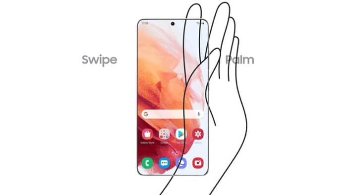 Swipe palm over screen to screenshot