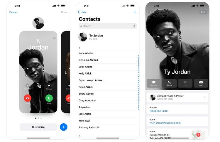 Contacts App on iPhone has your phone number saved in 'My Card'