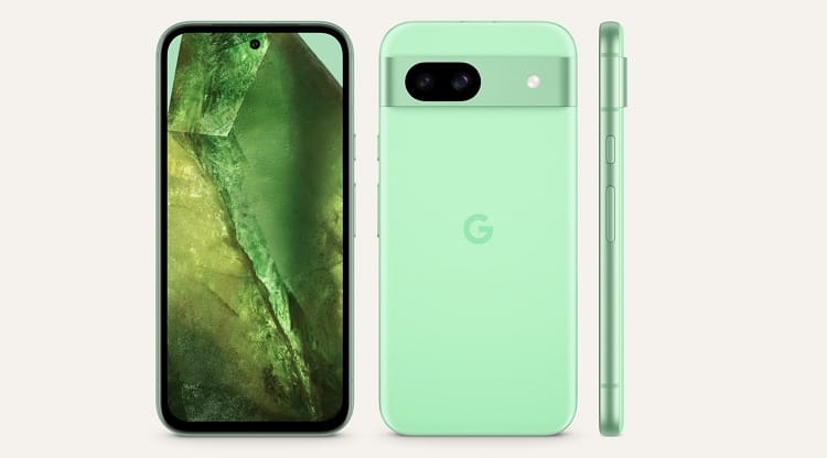 Google Pixel 8a Back, Side and Front Profile