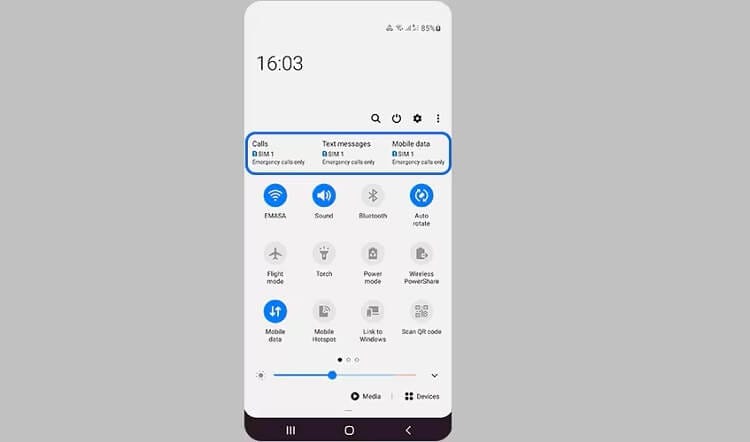 Samsung Control Centre showing DUAL SIM in Action
