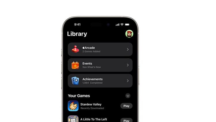Games App on iPhone