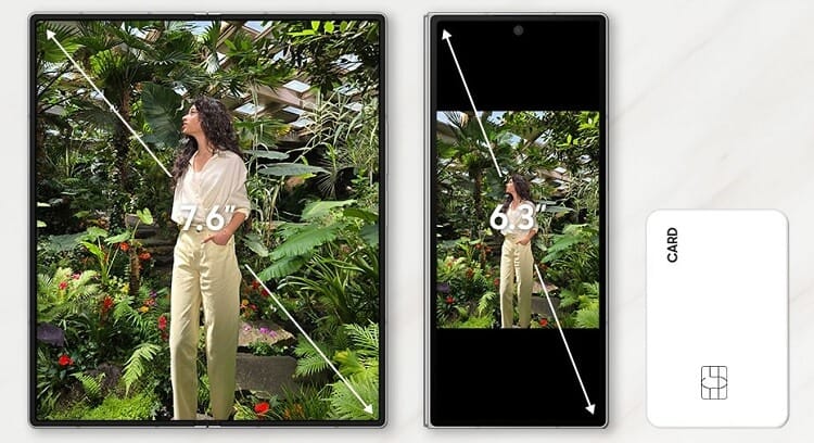 Samsung Galaxy Z Fold6 Handset - open and folded size
